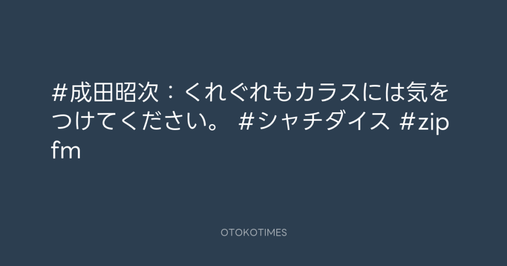 SHACHIHOKO PARADISE @ZIP_SHACHI_DISE – 20:06・2025年5月11日
